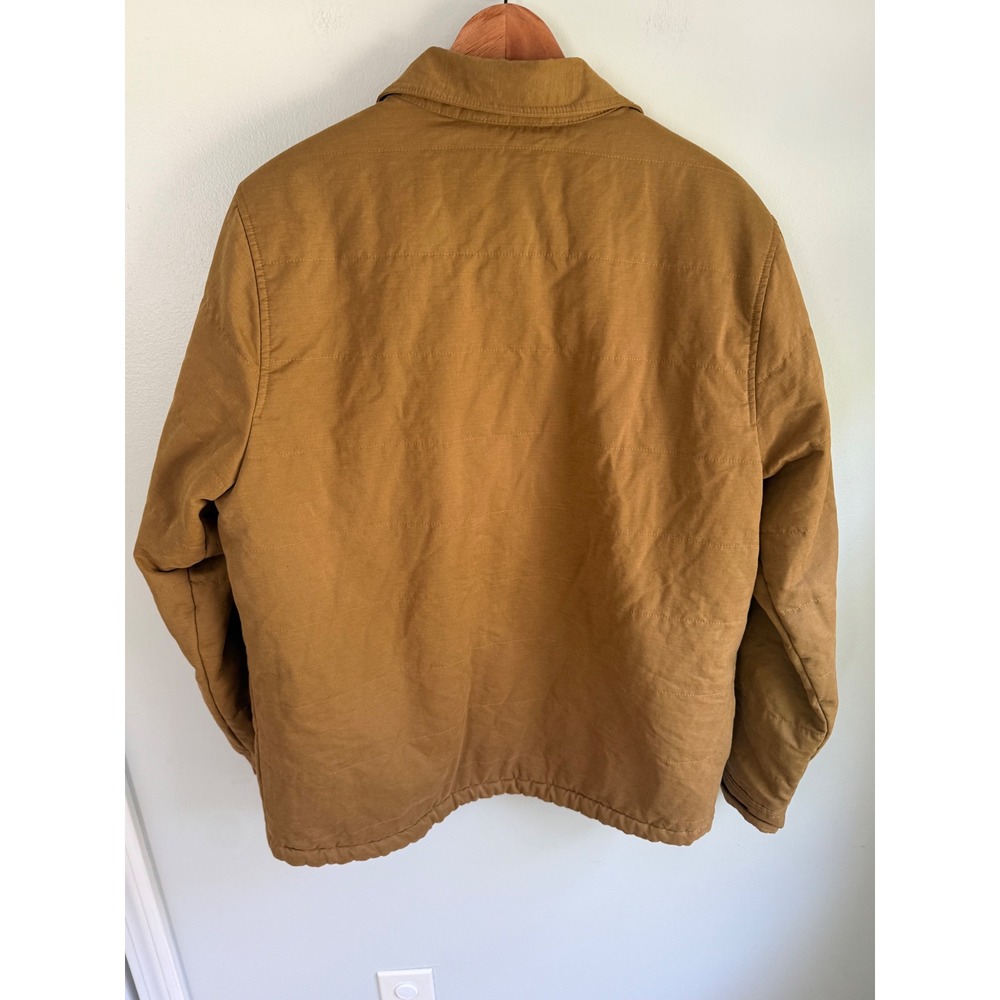 Hurley Mens Sherpa Lined Quilted Canvas Chore Jacket Brown Tan Large L Coat - Picture 4 of 6